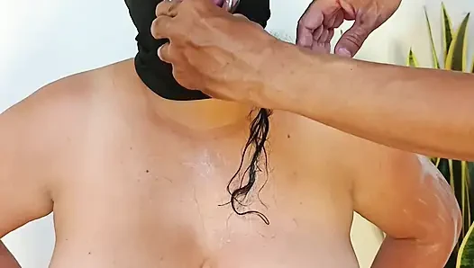 Desi Goddess in Mask &amp; Dental Retractor Gets Massive Cumshot Down Her Throat - So Beautiful &amp; Brutal