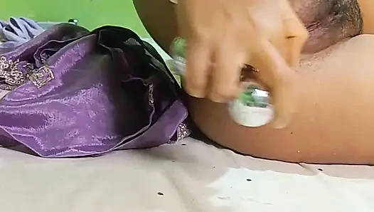 The thirsty cute sister in law is taking out water with her own pussy