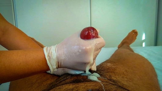 Sexy nurse helped me release cum with a handjob