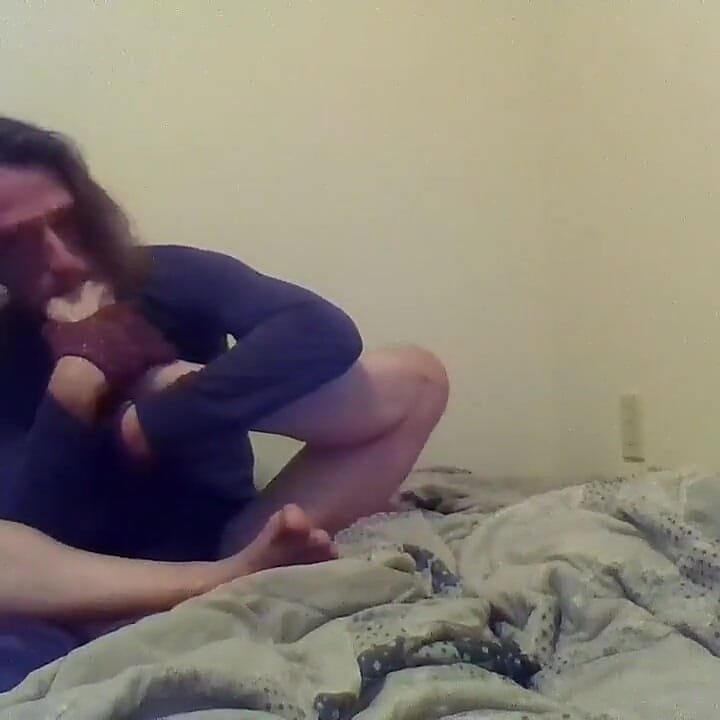 Transgirl Licking and Sucking Her Dirty Feet and Toes
