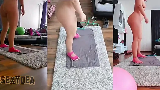 Triple the tease: bergabunglah denganku untuk latihan bugil dengan pemandangan 3 kamera!