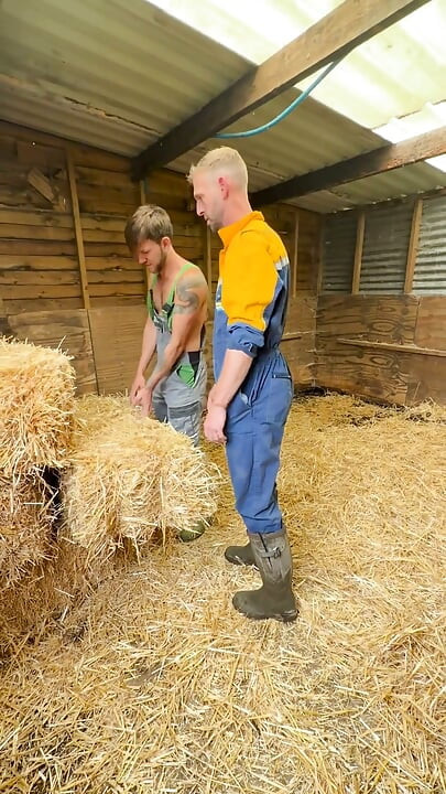 Topless Psychic Gets Fucked Harder Then He Predicted by Farmer Sam in His Barn