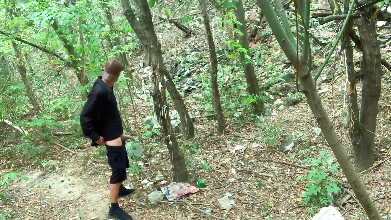 I Jerk and Cum at a Cruising Area, Where Condoms Are on the Tree and Pornmagazines on the Ground