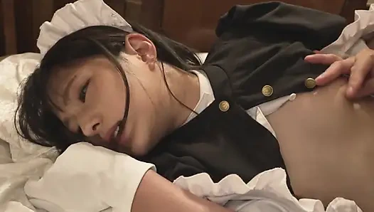 133cm Maid Uniform Cosplayer Massive on the a-cup Body That Is Still Growing