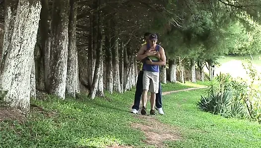 DILF has his way with twink lover outdoors