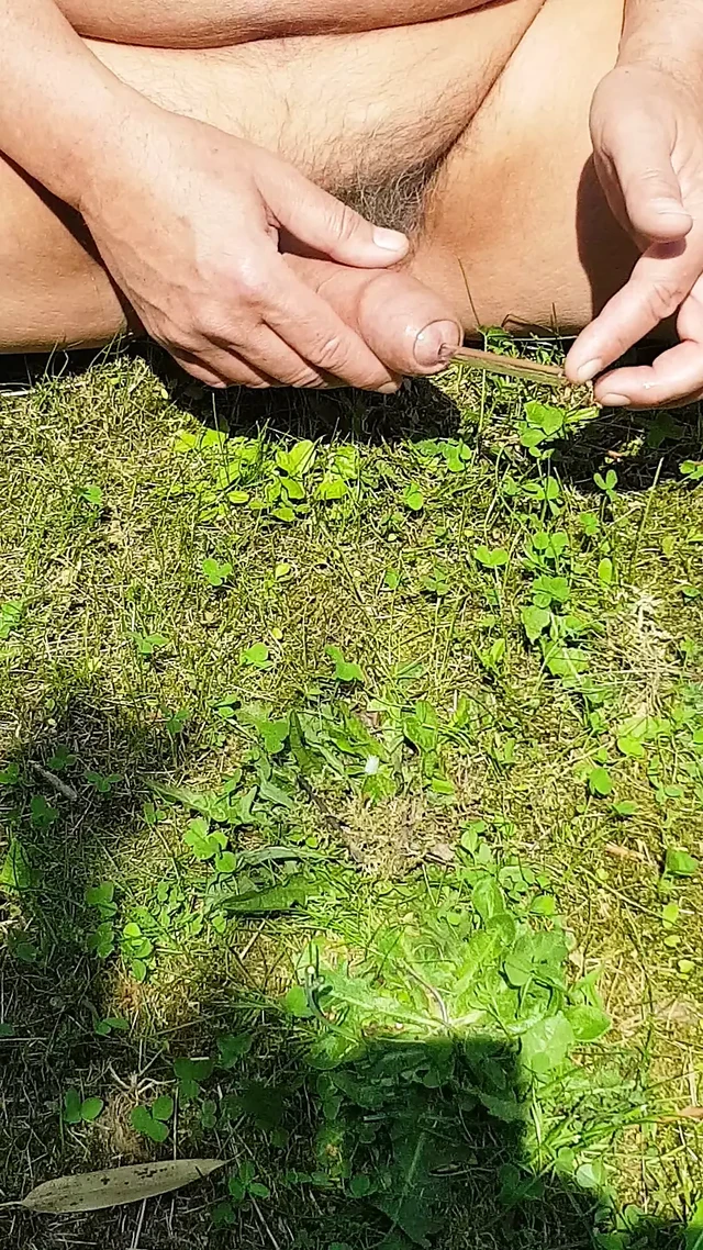 Playing with my penis and a glastube