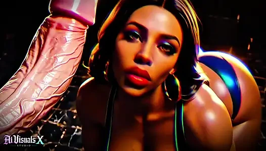 Büyük memeli ve götlü zenci tanrıçalar - beyaz yarak ibadeti: karanlık asmr ve aşırı kontrast (4k ai animasyonlu porno)