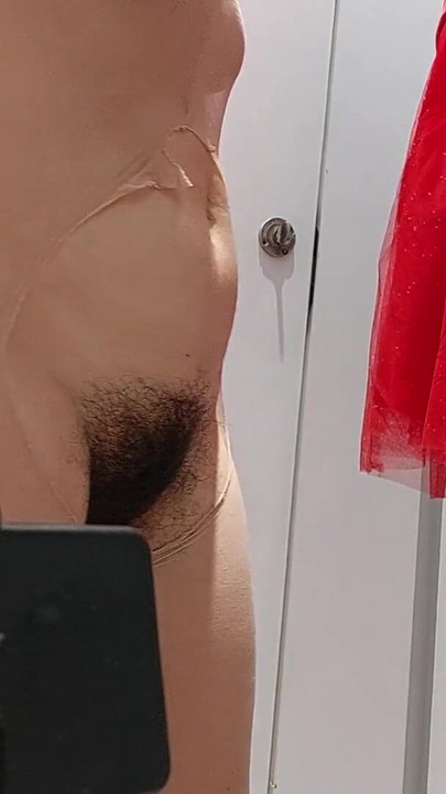 Epic moment from "Sexy brunette tries on tights, hairy pussy, big ass, big tits. Hairy pussy amateur wife,"