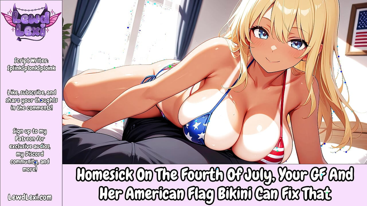 Homesick w czwartym lipca twój GF i jej bikini z amerykańską flagą mogą to naprawić - erotyczne odgrywanie roli audio