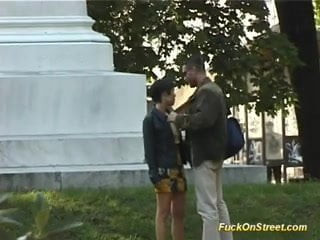 Fuck on street babe gets cock oral and pussy licked