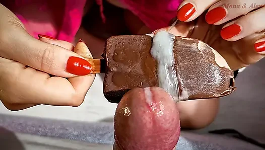Semen Snack - Insatiable MILF Devours Cumshots on Berries & Chocolate