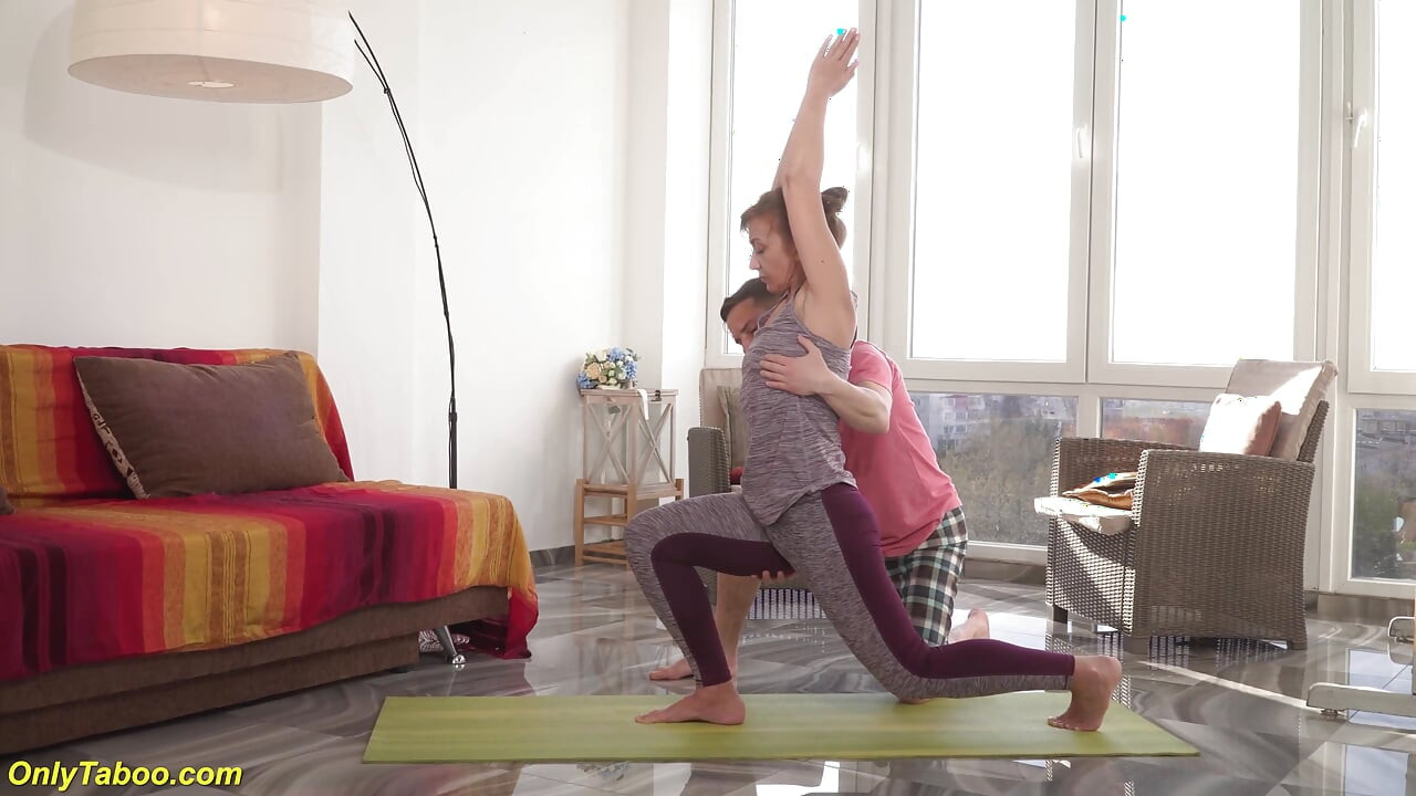 Redhead stepmom fucked by yoga teacher