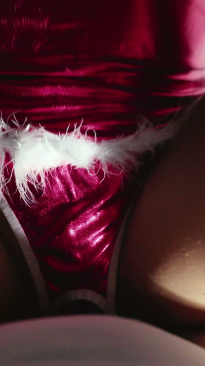 I'm wearing my Christmas outfit but he gets cum all over it after a fuck | Clip 1