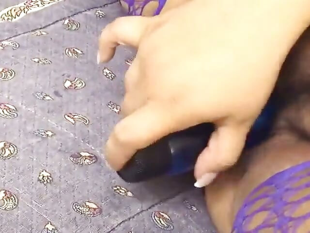 Big girl gets horny and sits on a big fat dildo to fuck her pussy