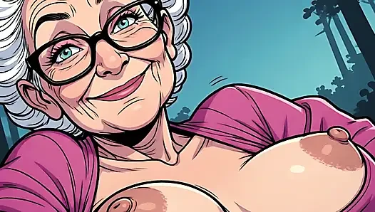 Nenek Kartun Topless
