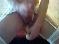 Amateur crossdresser jerking and cumming
