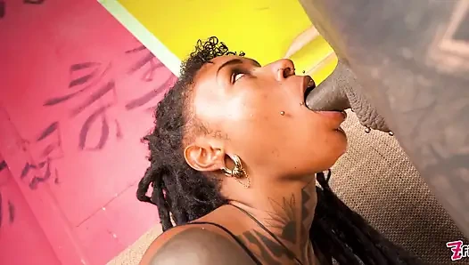 Ebony Interracial Deep Fuck, BJ, Facial Cumshot