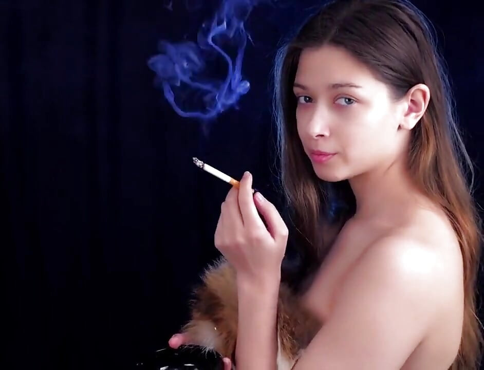 Golden Hour Russian Babe Smoking Cigarette Slowly