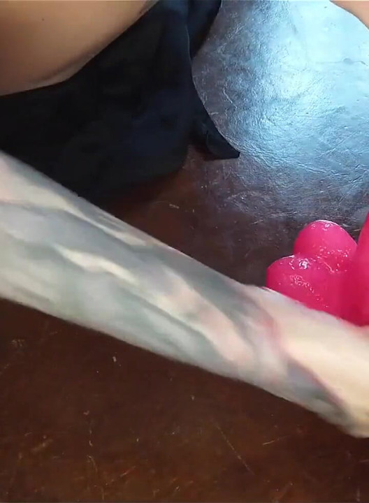 Handjob to a Dildo