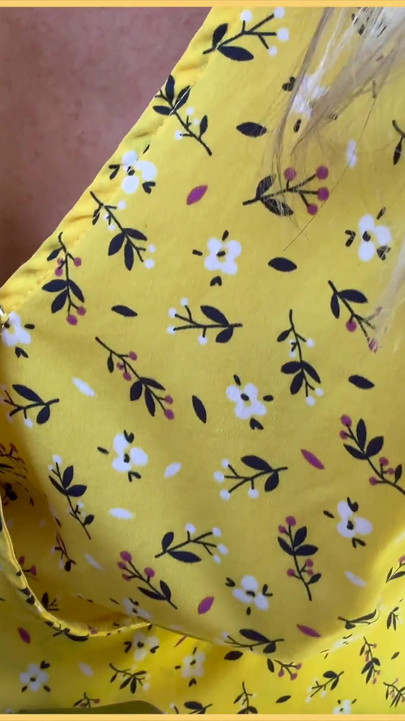 Stunning moment from "Wifey heads out in a cute summer dress braless and looks amazing with her blonde hair."
