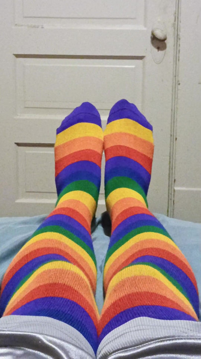 Enjoy my rainbow socks