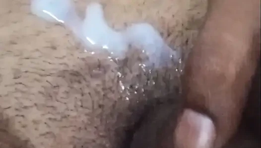 The local lone boy slammed his fists into a shower of semen in a merry style.