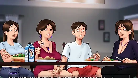 Aunt-in-law at Family Dinner Ends Up Tempting Landlady's Stepson - Summertime Saga