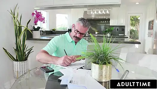 ADULT TIME - Pervert Lilith Grace Uses Stepmom's Phone To Tease New Stepdad With Feet & Dildo Videos