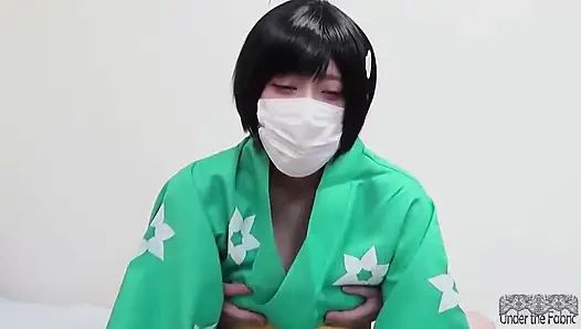 Интенсивный кримпай в приватной съемке! Симпатичная косплеерка Peaks снова и снова, ее экспрессии тают