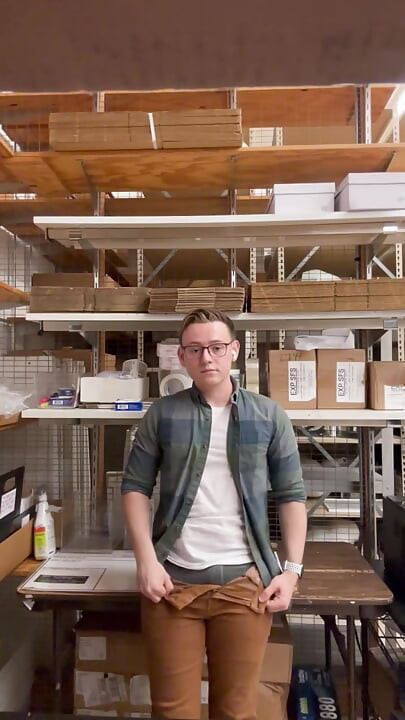 Playing in the stockroom