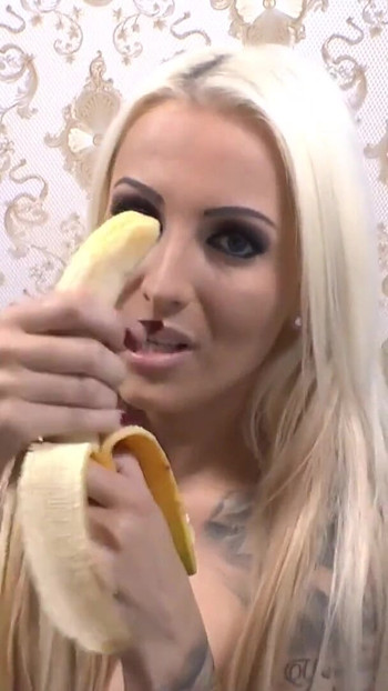 Unforgettable moment from "German Teen Tight Tini, Hot Banana Suck and POV Dirty Talk"