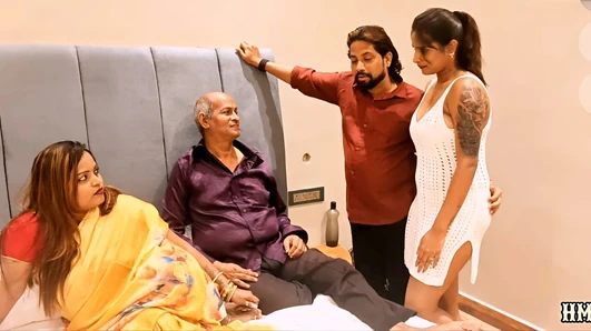 Old Father in law and step son hardcore sex with her step daughter Tejas...