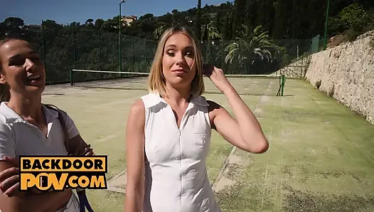 Alexis crystal und angelika greys teilen sich den schwanz nach tennis