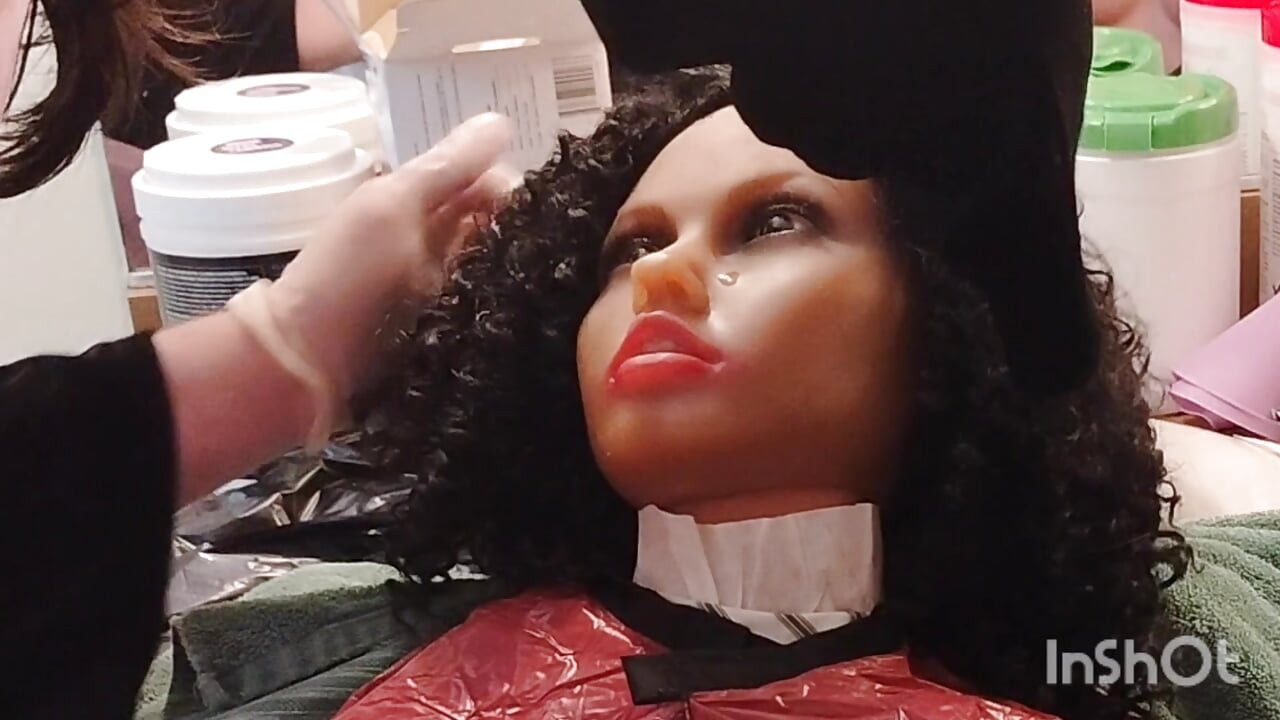 Ebony sex slave filthy curls cut by owner