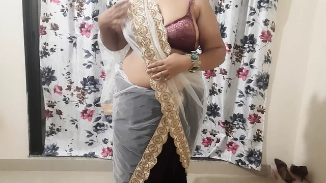 hot naughty Indian desi bhabhi getting ready for her secret boyfriend
