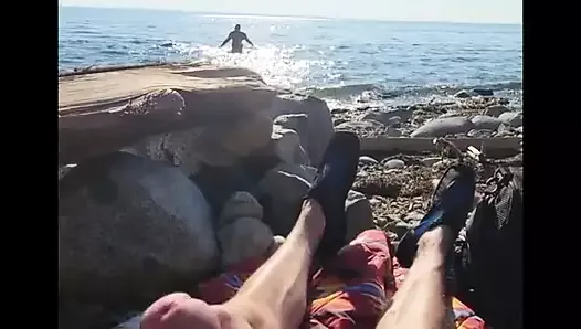 johnholmesjunior caught shooting massive cum load at white rock nude beach with strangers watching