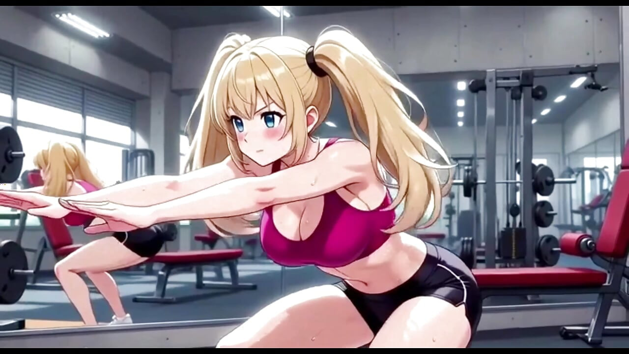 Blonde girl having fun