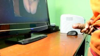 Hommage au sperme à un squirter inconnu devant la webcam