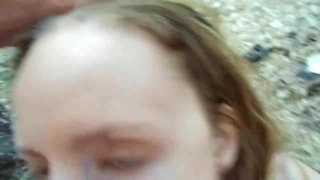 Weird Girl Doing a Blowjob in the Woods