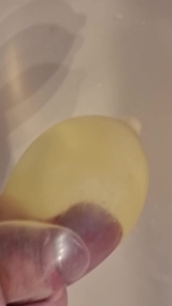 Must-see moment from "Peeing into a condom - try to let it burst"