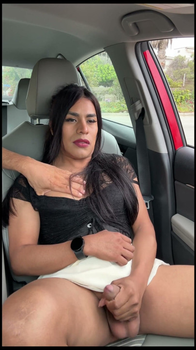 A date with a transgender girl from Tijuana in her beloved dad's car until she was given milk | Clip 2
