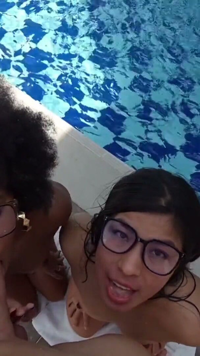PART ONE.... IN THE POOL.. One day with my friend enjoying the sun and sex, they fill our faces with milk DON'T MISS IT | Clip 1