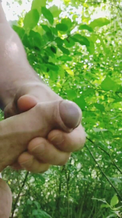 I drain sperm in the forest near houses | Clip 1
