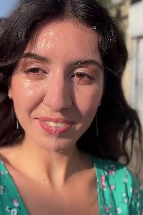 Triple Cum on Face for Village Whore - Public Cumwalk