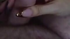 Wifes sharp nails tease my dick until it explodes