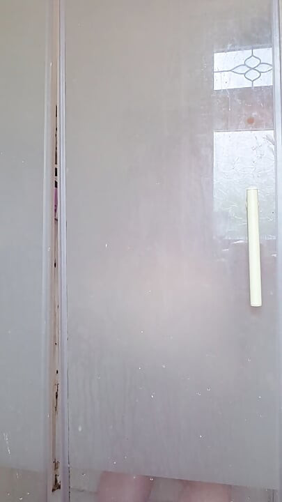 Hiding in the shower......