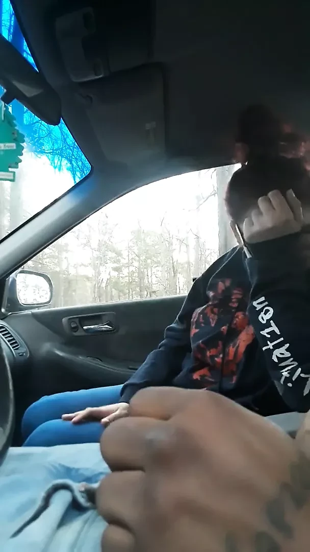 White tenant gives me head in the car (again)