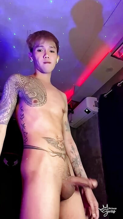 Asian Inked Boy Teasing and Jerking off