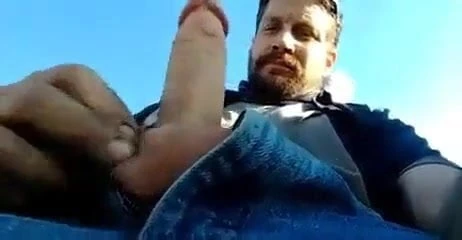 Very Handsome buddy wank outdoor