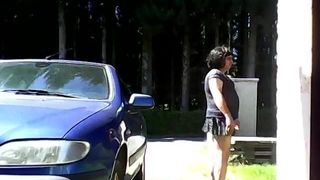 lilian77 mini skirt and front of my house 04
